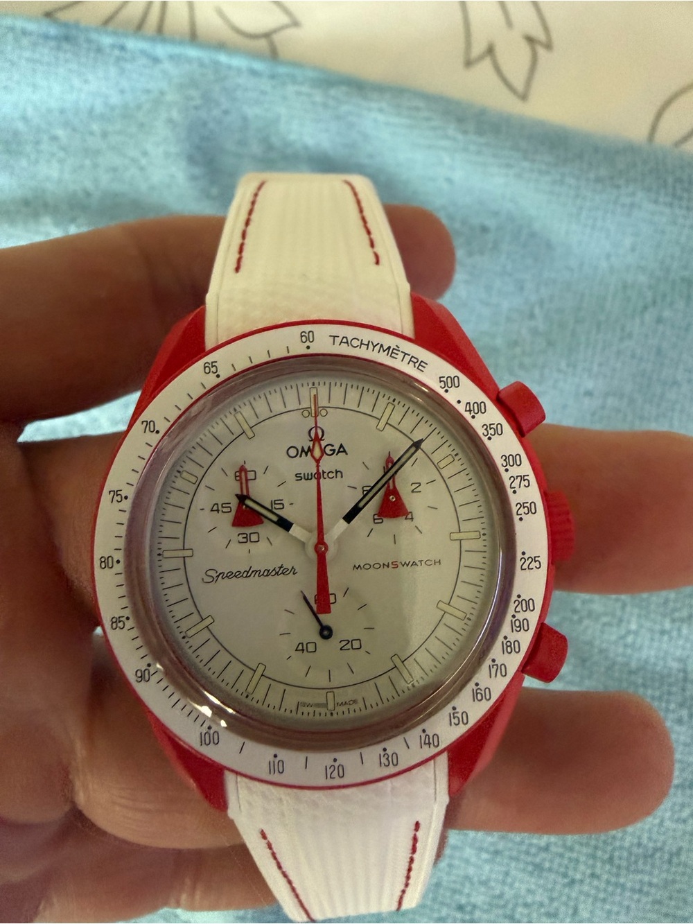 Speedmaster MoonSwatch Chronograph - White & Red